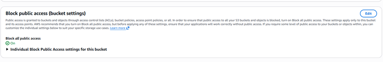 Public access configuration for the frontend bucket