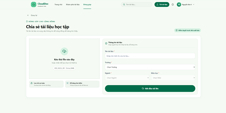 Upload form in CloudDoc